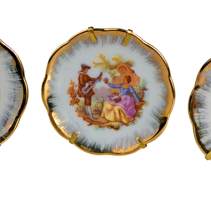 Lote de 3 platitos de Limoges, Francia, c.1970