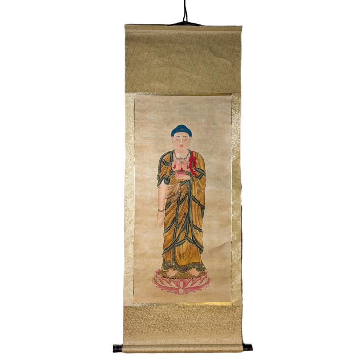 Pergamino de Xilografía de Buda Gautama Chino, Escuela China s.XX