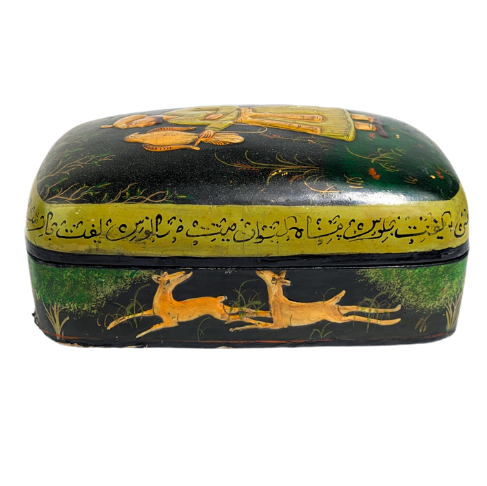 Caja de laca Indo Persa finales Dinastía Qajar, Irán c.1880
