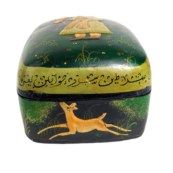 Caja de laca Indo Persa finales Dinastía Qajar, Irán c.1880