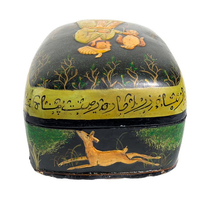 Caja de laca Indo Persa finales Dinastía Qajar, Irán c.1880