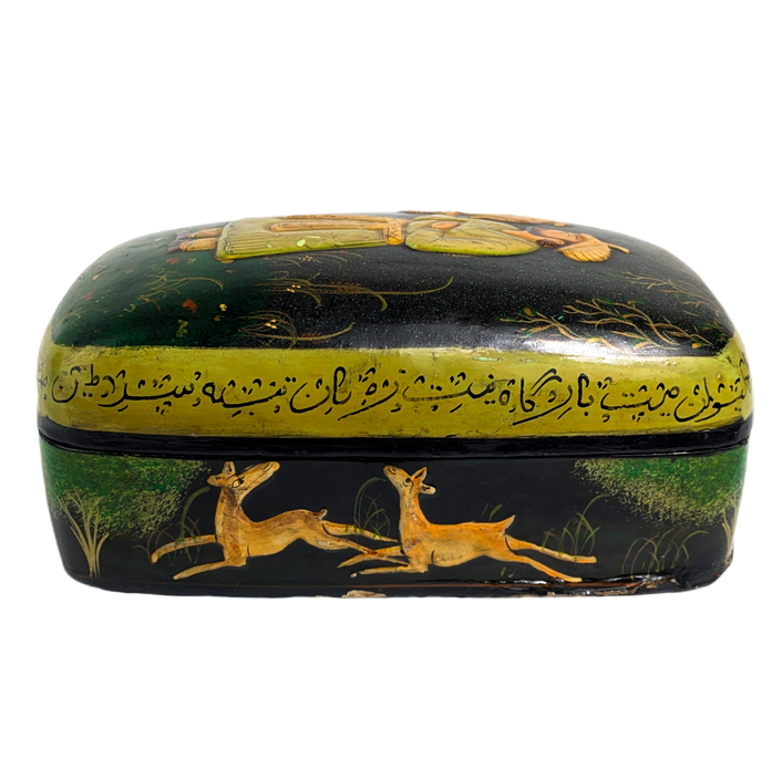 Caja de laca Indo Persa finales Dinastía Qajar, Irán c.1880