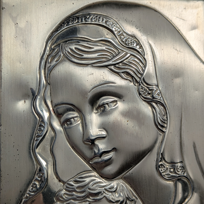 Icono Virgen de plata Bilaminada 925