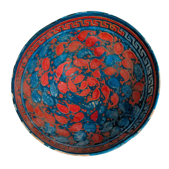 LOTE000512_05-1.png Cuenco de calabaza lacada Mexicano, Olinala guerrero c.1900