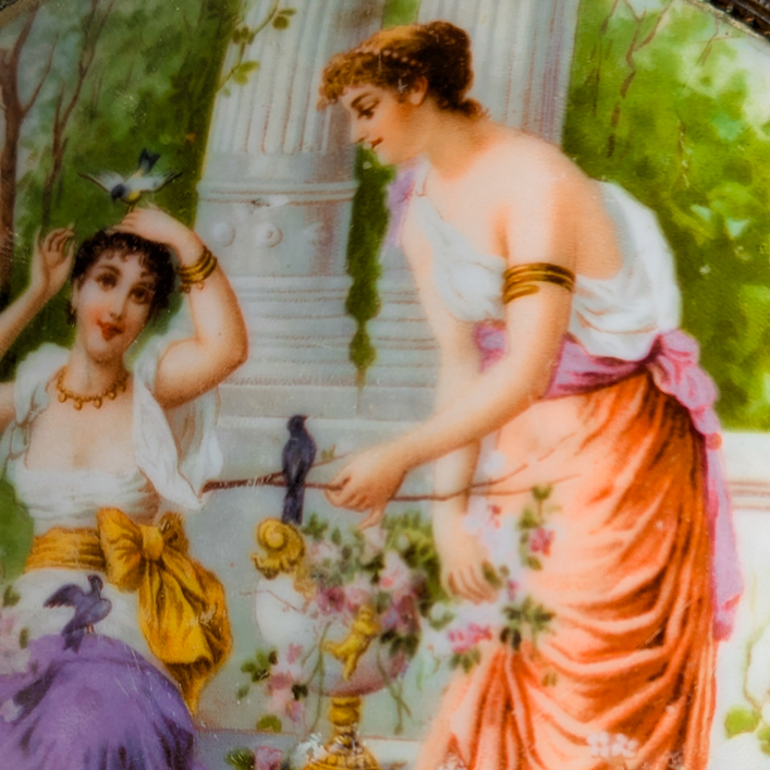 Espejo de mano Francés Art Nouveau c.1920