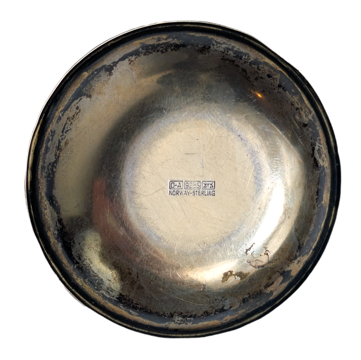 Recipiente plata David Andersen con esmalte Guilloché Rojo, Noruega