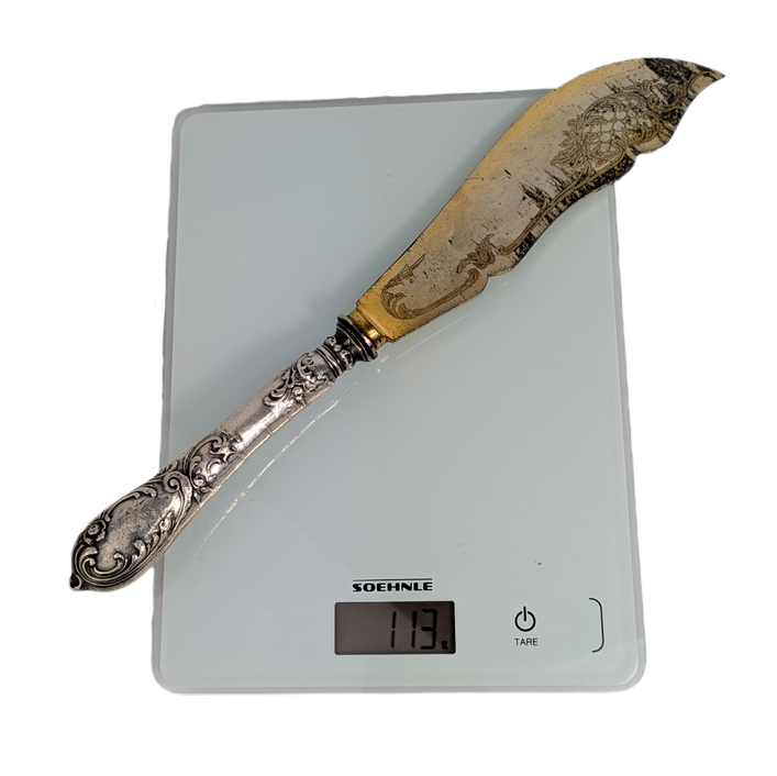 Cuchillo para pescado Chapado en plata 800, Alemania c.1900