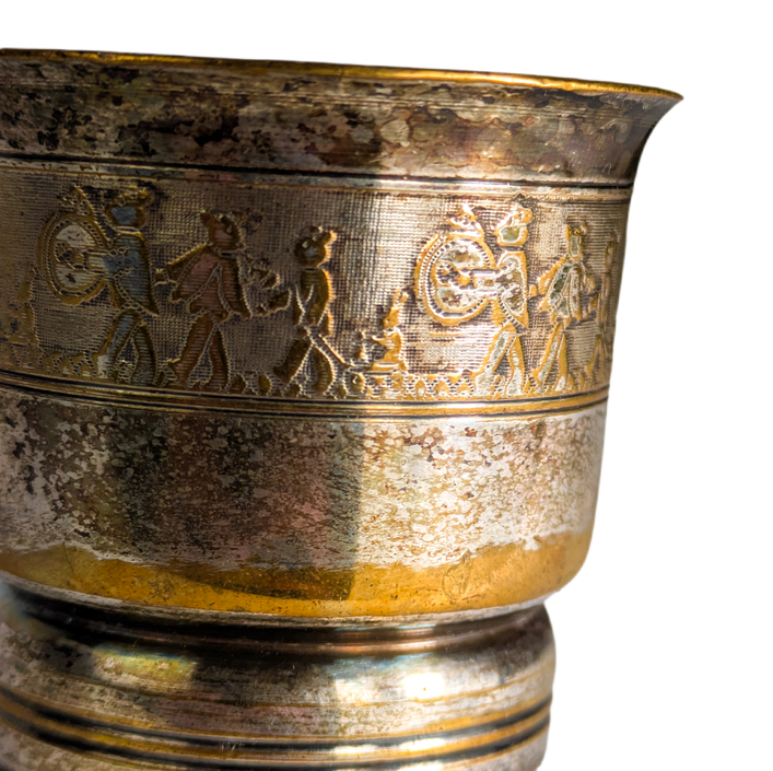 Pareja de Vasos Franceses Bañados en Plata c.1900