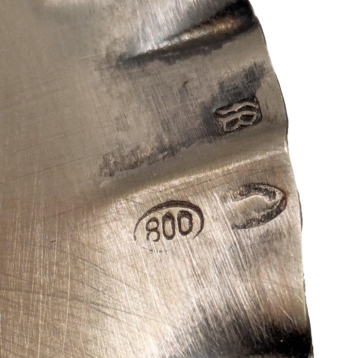 Platos de plata "800" con frutas vela