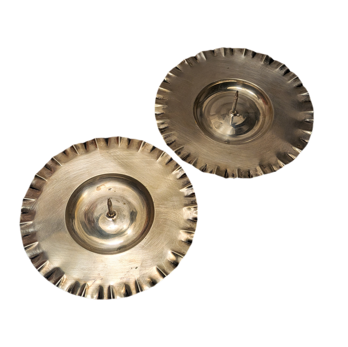 Platos de plata "800" con frutas vela