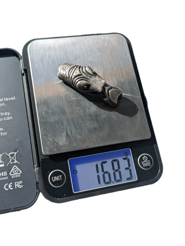 Cierre de brazalete de plata en forma de serpiente