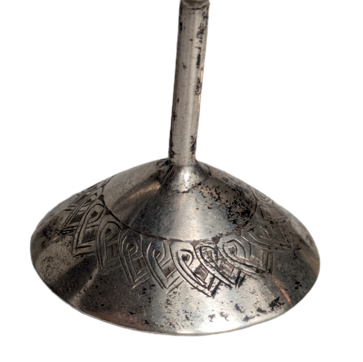 Copas de Licor de Plata Persa Ghalam Zani Dinastía Pahlavi (1940-1960)