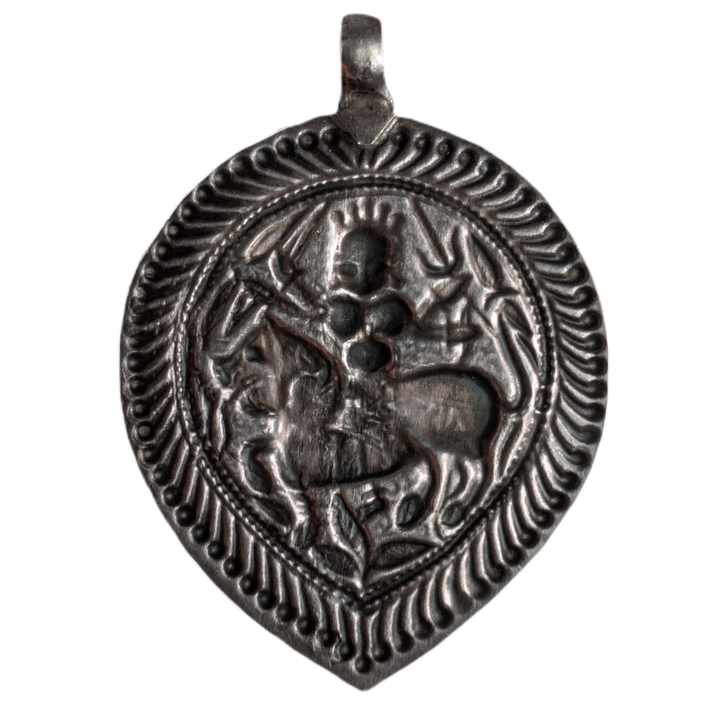 Colgante Amuleto Hindú Diosa Durga, Rajasthan, India c.1900