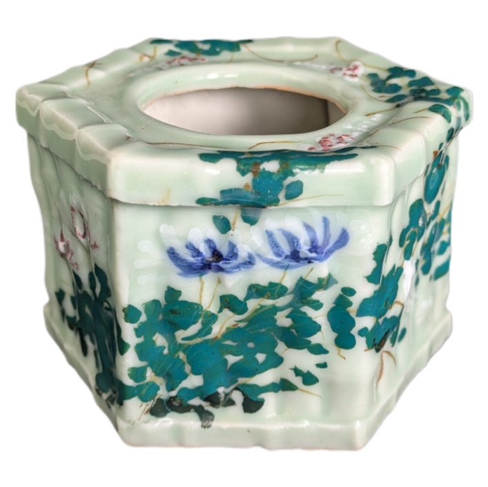 Haidai Calentador de copas de sake Japonés celadón Seto Periodo Meiji (1868-1911)