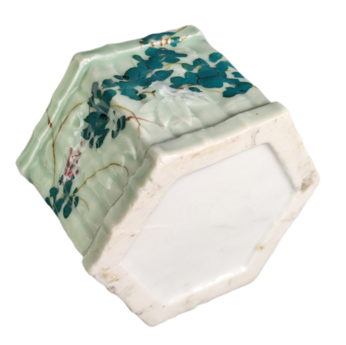 Haidai Calentador de copas de sake Japonés celadón Seto Periodo Meiji (1868-1911)