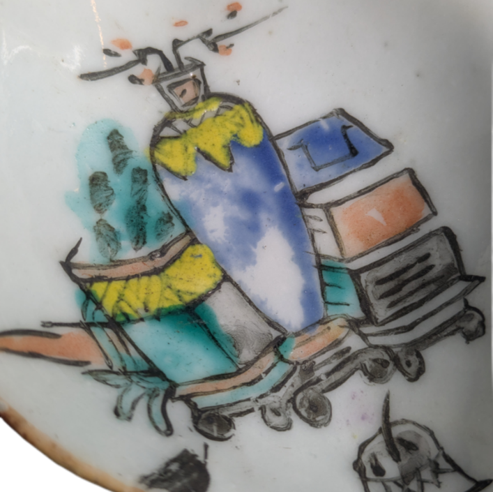 Recipiente Chino "100 antigüedades" periodo Tongzhi (1861-1875)