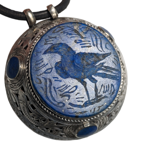 Collar de Plata con lapislázuli tribal Kuchi, Afganistán