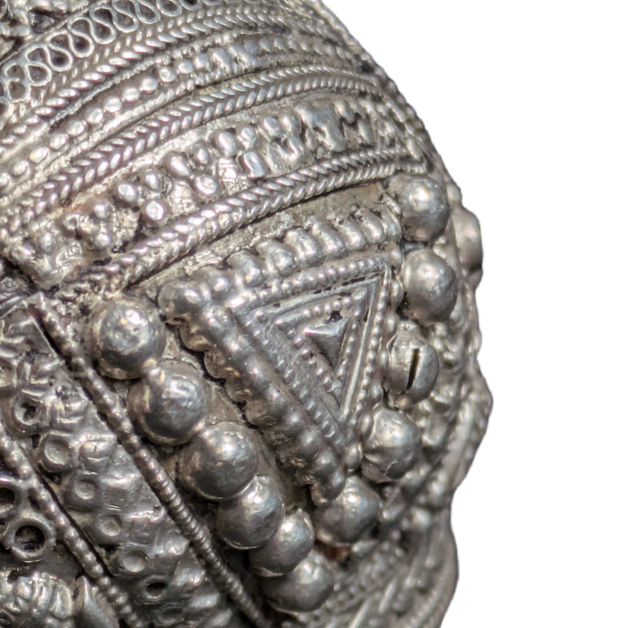 Anillo de plata tribal Kuchi con Ágata roja