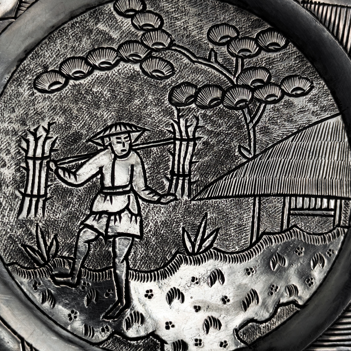 Plato de plata vietnamita octogonal s.XX 82g