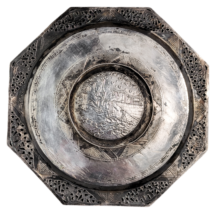 Plato de plata vietnamita octogonal s.XX 82g