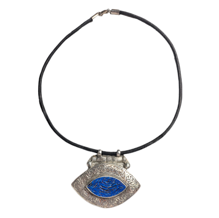 Colgante plata tribal kuchi lapislazuli