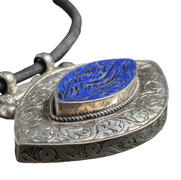 Colgante plata tribal kuchi lapislazuli