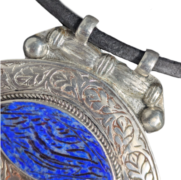 Colgante plata tribal kuchi lapislazuli