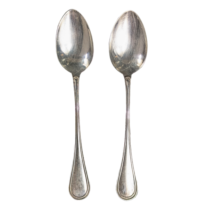 Pareja de cucharas de postre de plata 800 45g