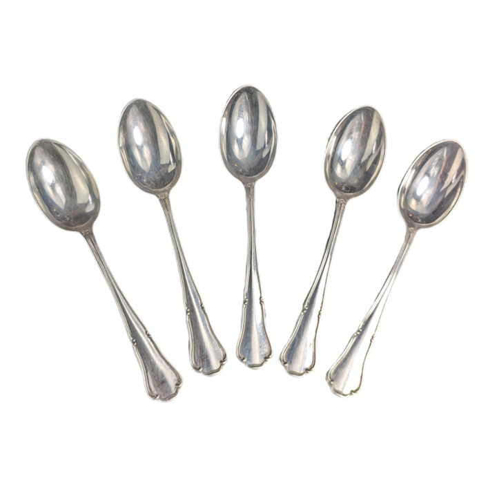 Conjunto 5 cucharas de postre de plata 75g