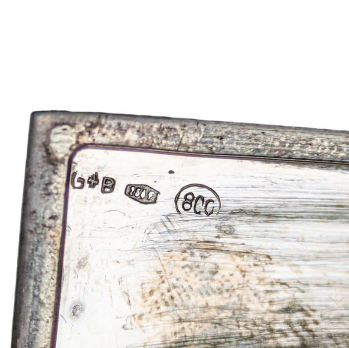 Pitillera italiana de plata 800 burilada 122g