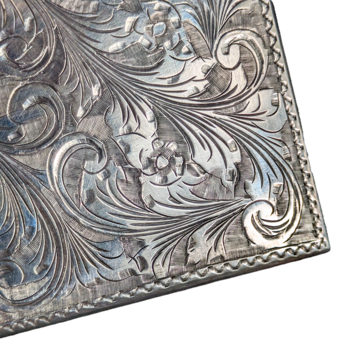 Pitillera italiana de plata 800 burilada 122g