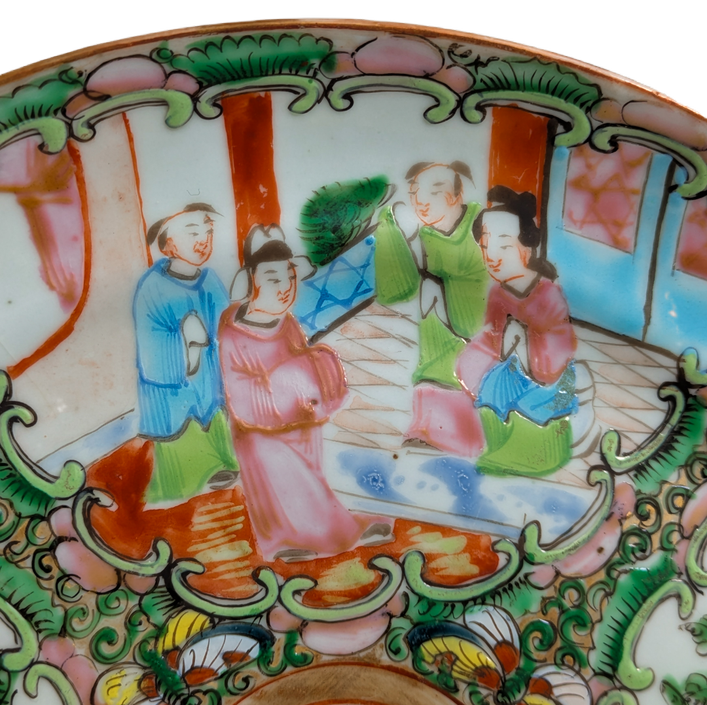 Plato Chino de Cantón Rose Medallion finales s.XIX