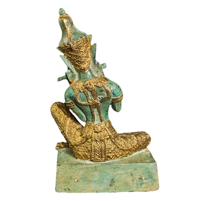 Figura Phra Aphai Mani bronce patinado, Tailandia c.1950