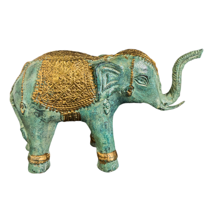 Figura de Elefante de bronce patinado, Tailandia c.1950