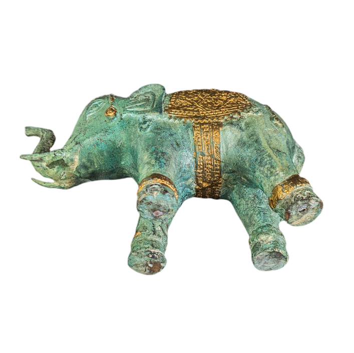 Figura de Elefante de bronce patinado, Tailandia c.1950