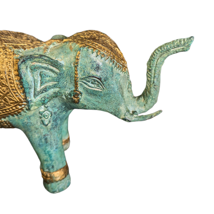 Figura de Elefante de bronce patinado, Tailandia c.1950