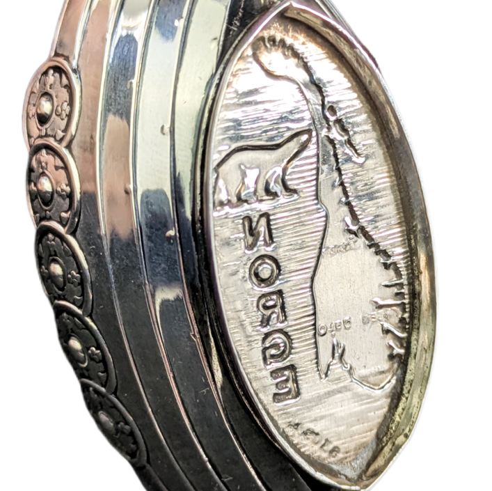 Salero mesa plata 830 Barco Vikingo Hermanos Lohne, Noruega c.1970