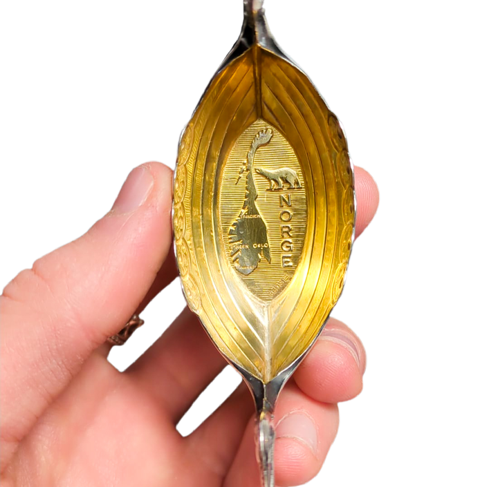 Salero mesa plata 830 Barco Vikingo Hermanos Lohne, Noruega c.1970