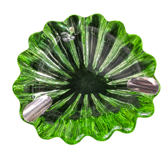 Cenicero de vidrio de Uranio y plata 925 española