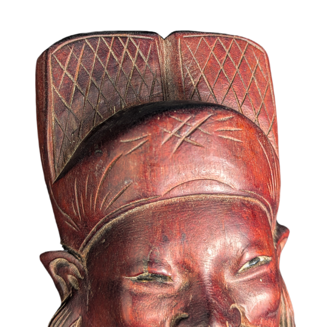 Máscara China de palisandro de Confucio c.1950