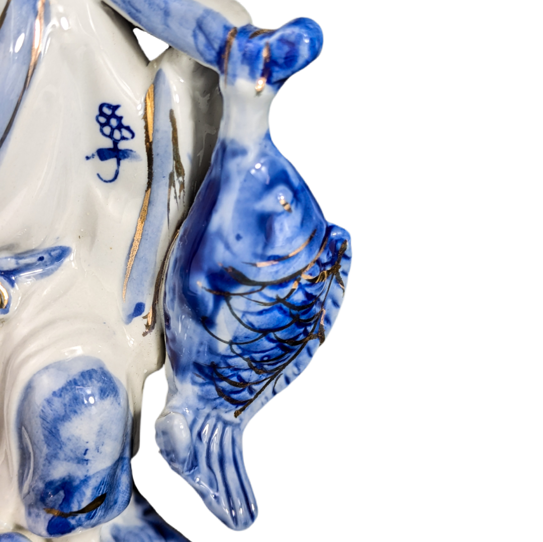 Figuras Chinas de pescador y paisana en porcelana c.1970