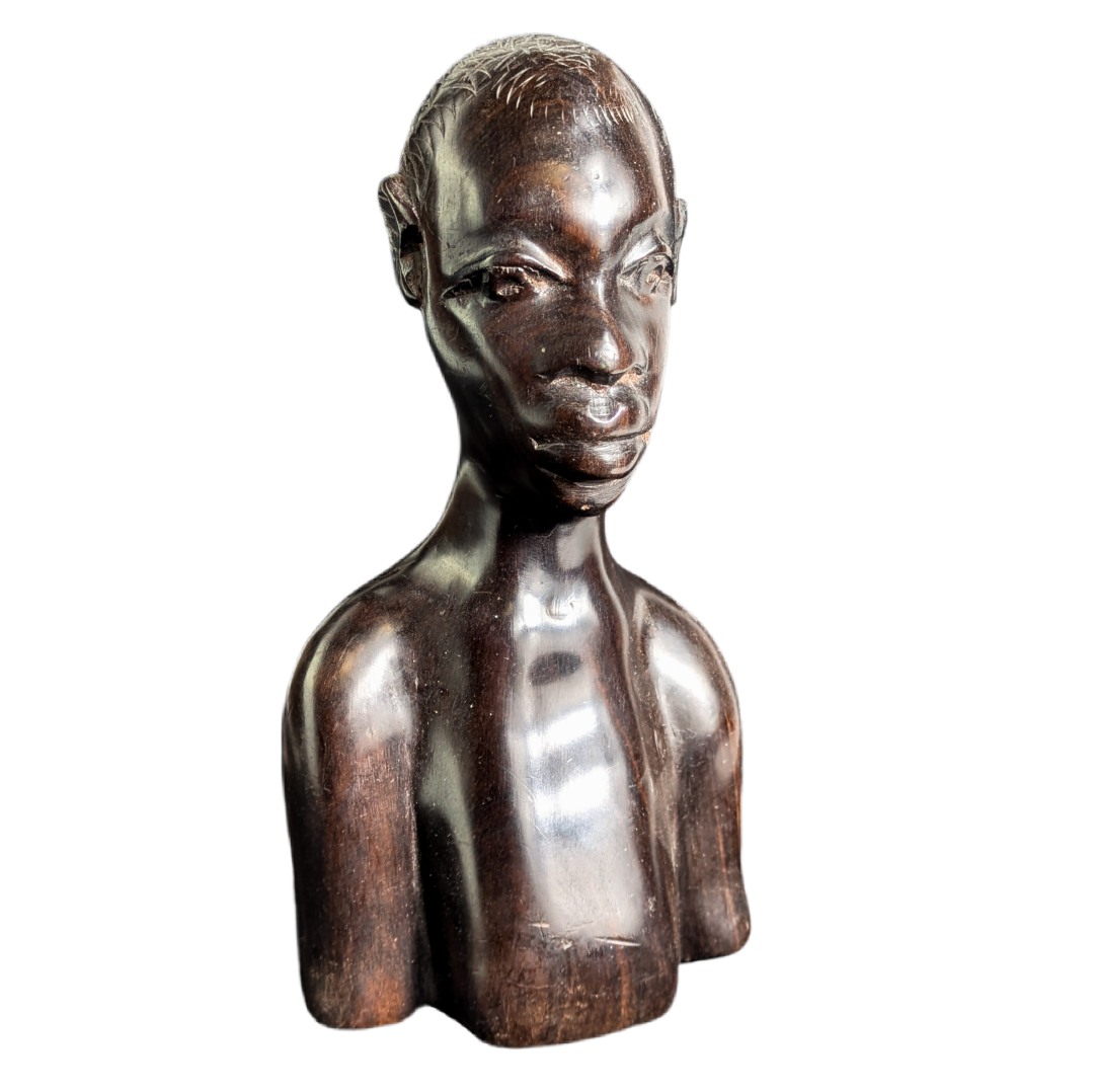 Figura de estilo Makonde Africana de madera exótica c.1980