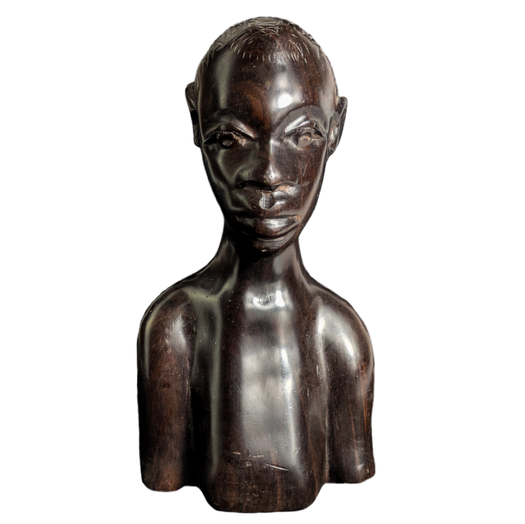 Figura de estilo Makonde Africana de madera exótica c.1980