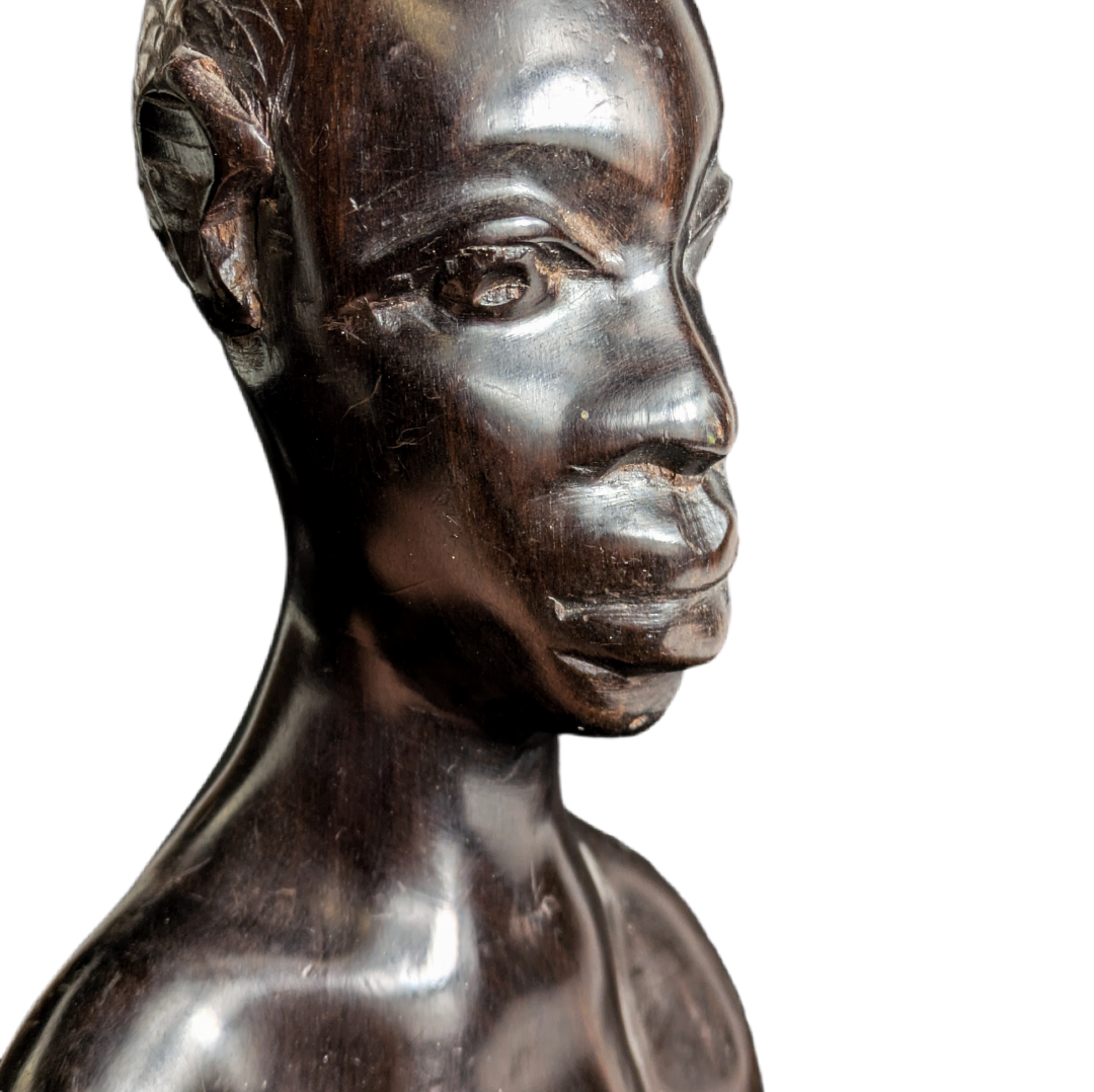 Figura de estilo Makonde Africana de madera exótica c.1980