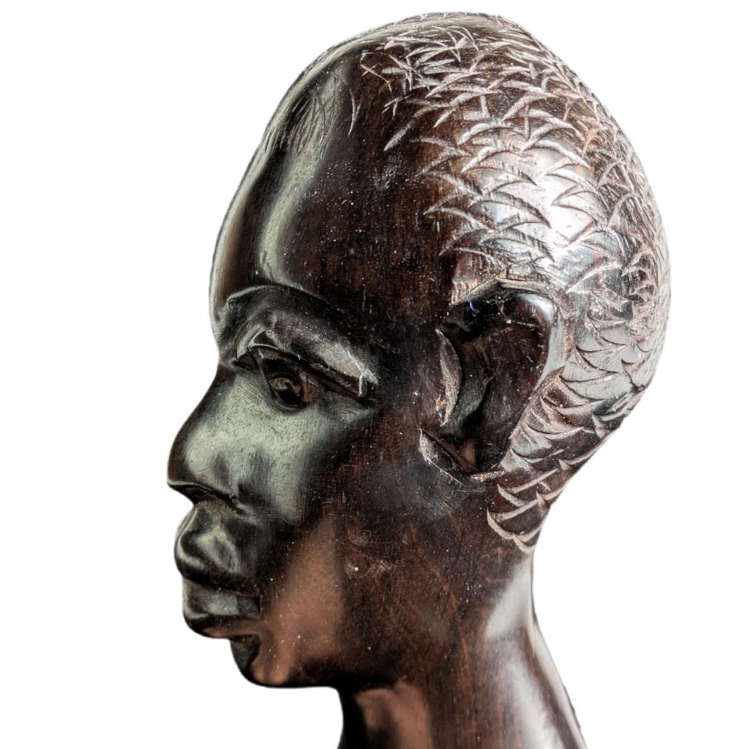 Figura de estilo Makonde Africana de madera exótica c.1980