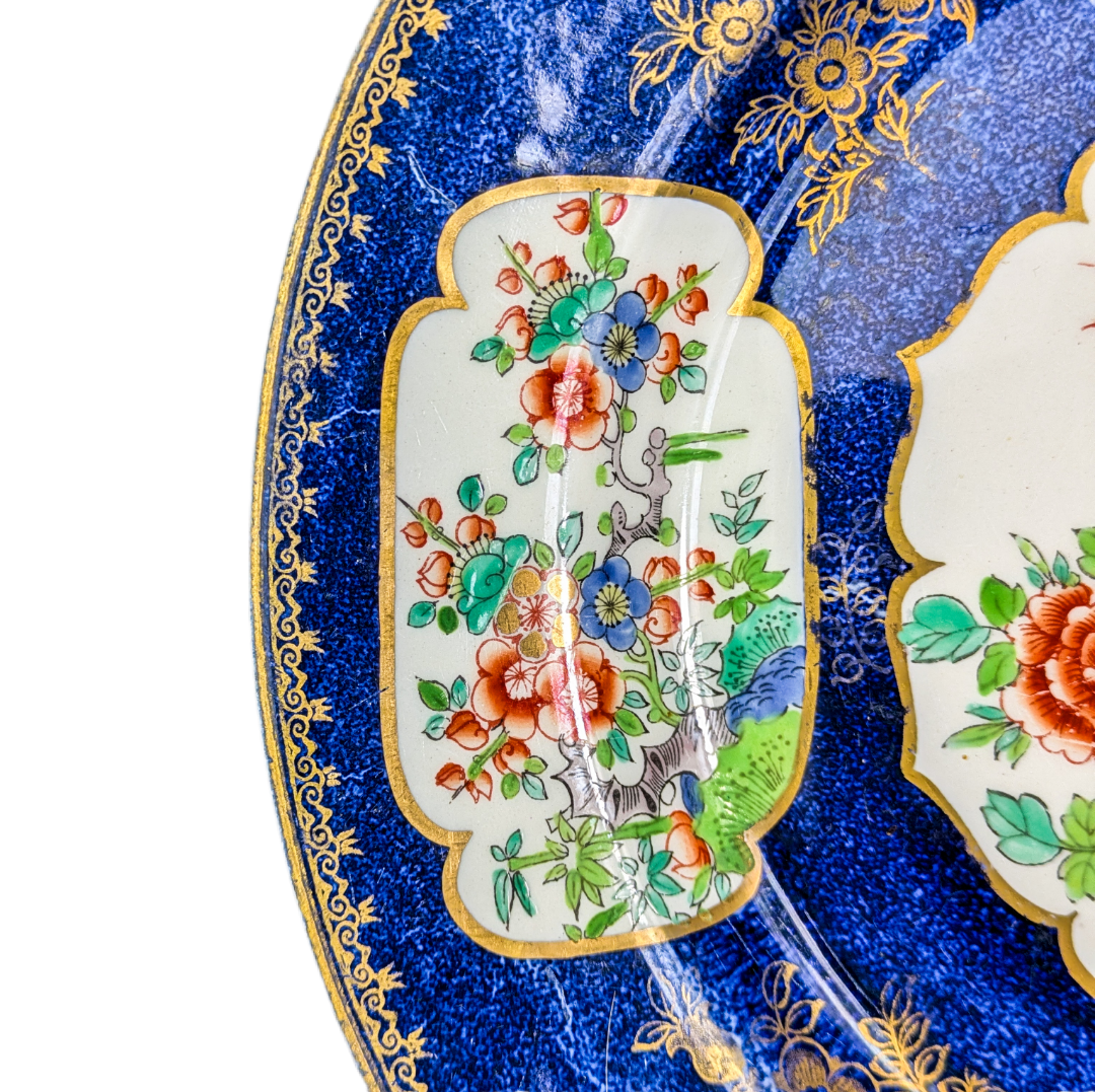LOTE000638_03-1.png Plato Inglés de Booths porcelana Cobalt Blue pheasant c.1900