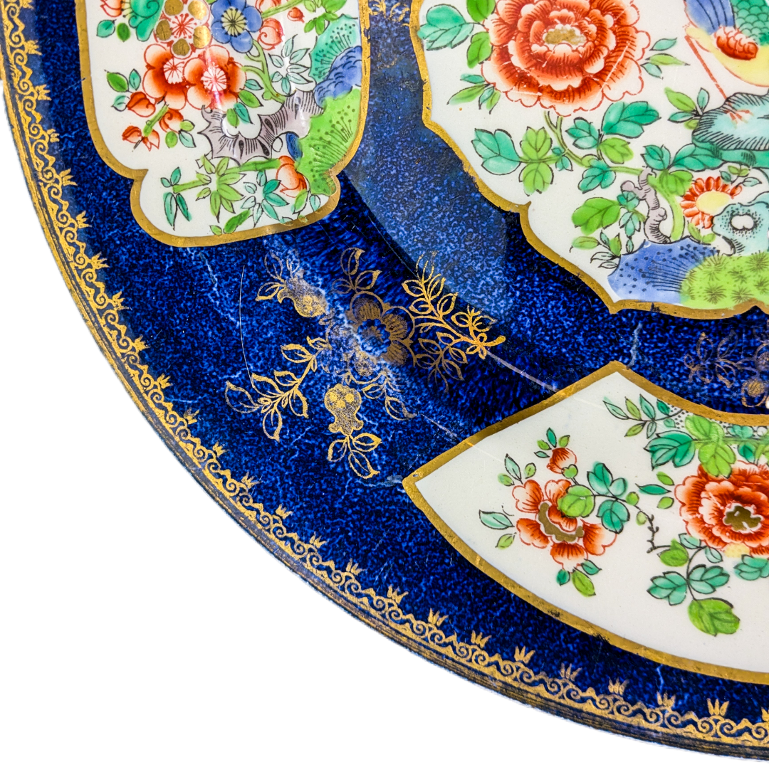 LOTE000638_04-1.png Plato Inglés de Booths porcelana Cobalt Blue pheasant c.1900