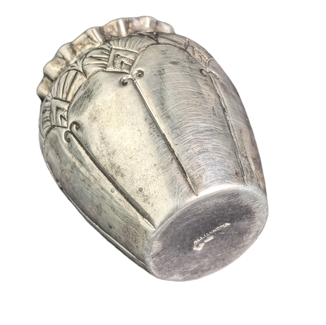 Jarrón de plata portuguesa punzones Jabalí y Alliança 47g