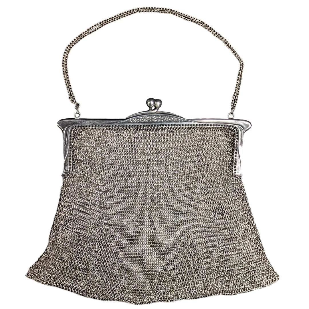 Bolso de malla de plata 800 197g pp s.XX