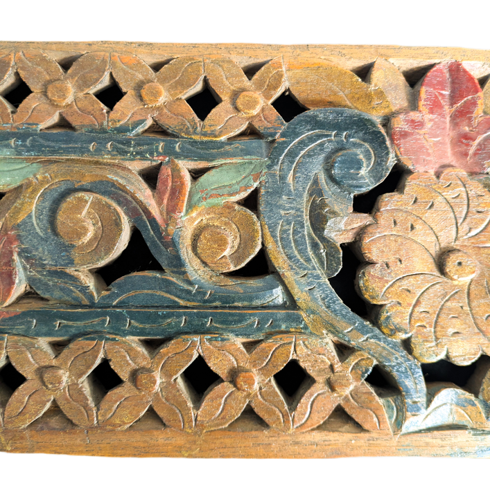 Panel de Madera Balinesa c.1950